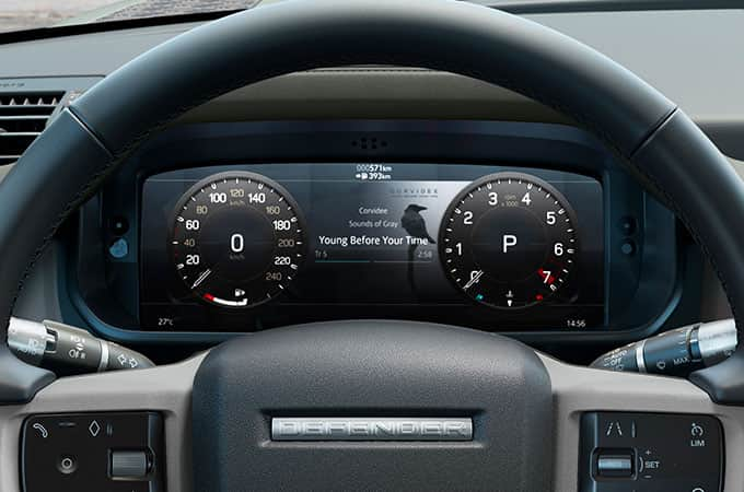 POV from behind the wheel of a Range Rover vehicle